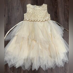 American Princess Pastel Yellow & Gold Sequin Party Dress